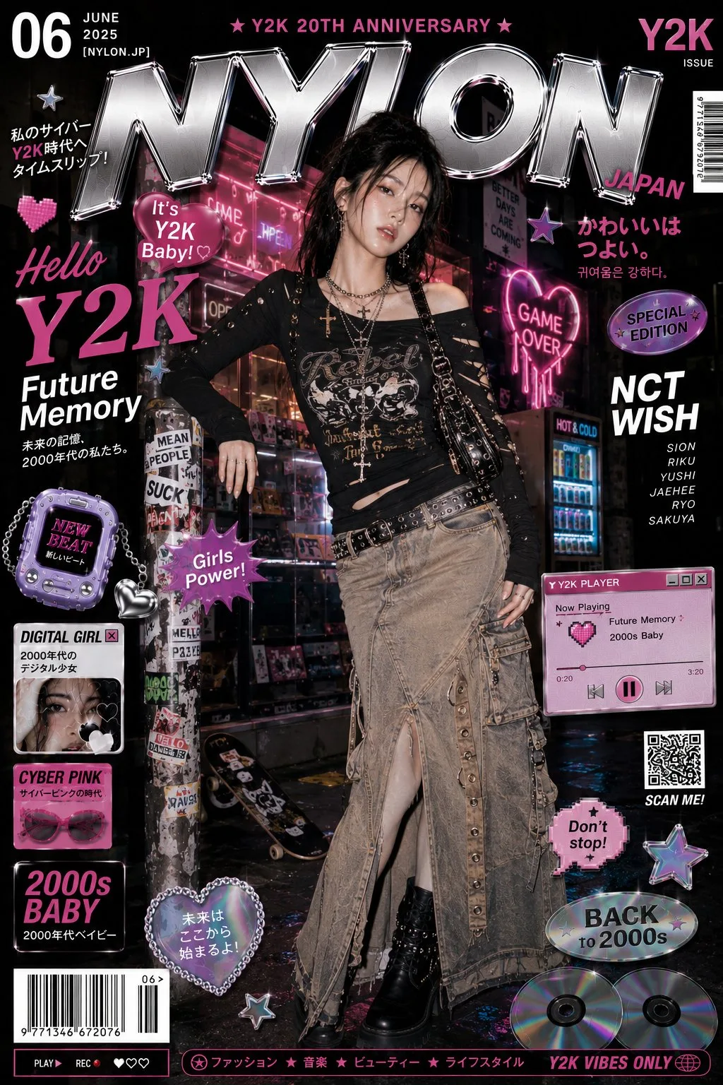Y2K ไซเบอร์นีออนเกาหลี: ปกนิตยสารแฟชั่นหรู 1