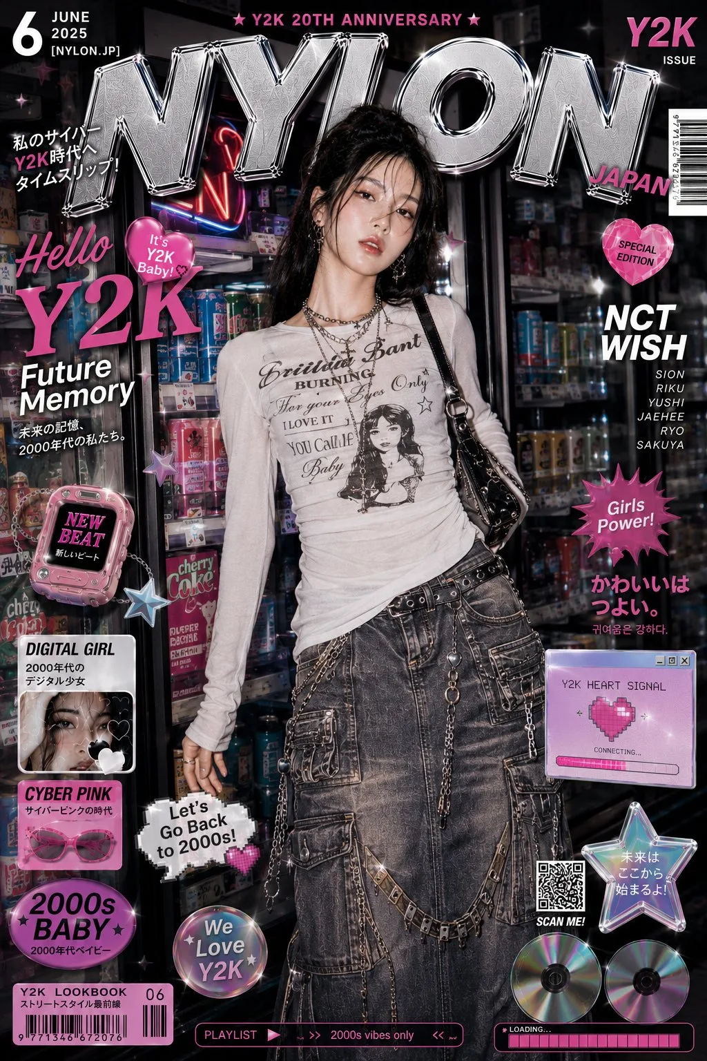 Y2K ไซเบอร์นีออนเกาหลี: ปกนิตยสารแฟชั่นหรู 2