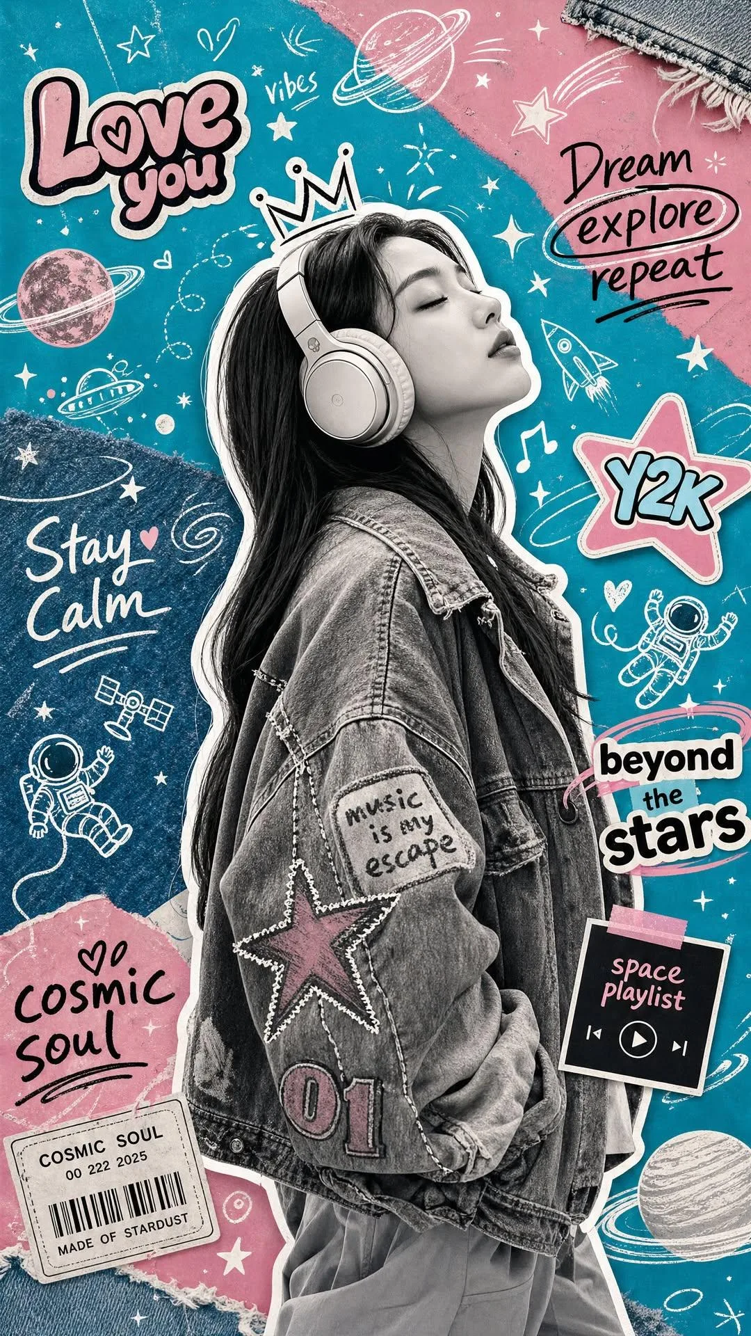 โปสเตอร์เพลง Y2K คอลลาจ สไตล์มิลเลนเนียล 1