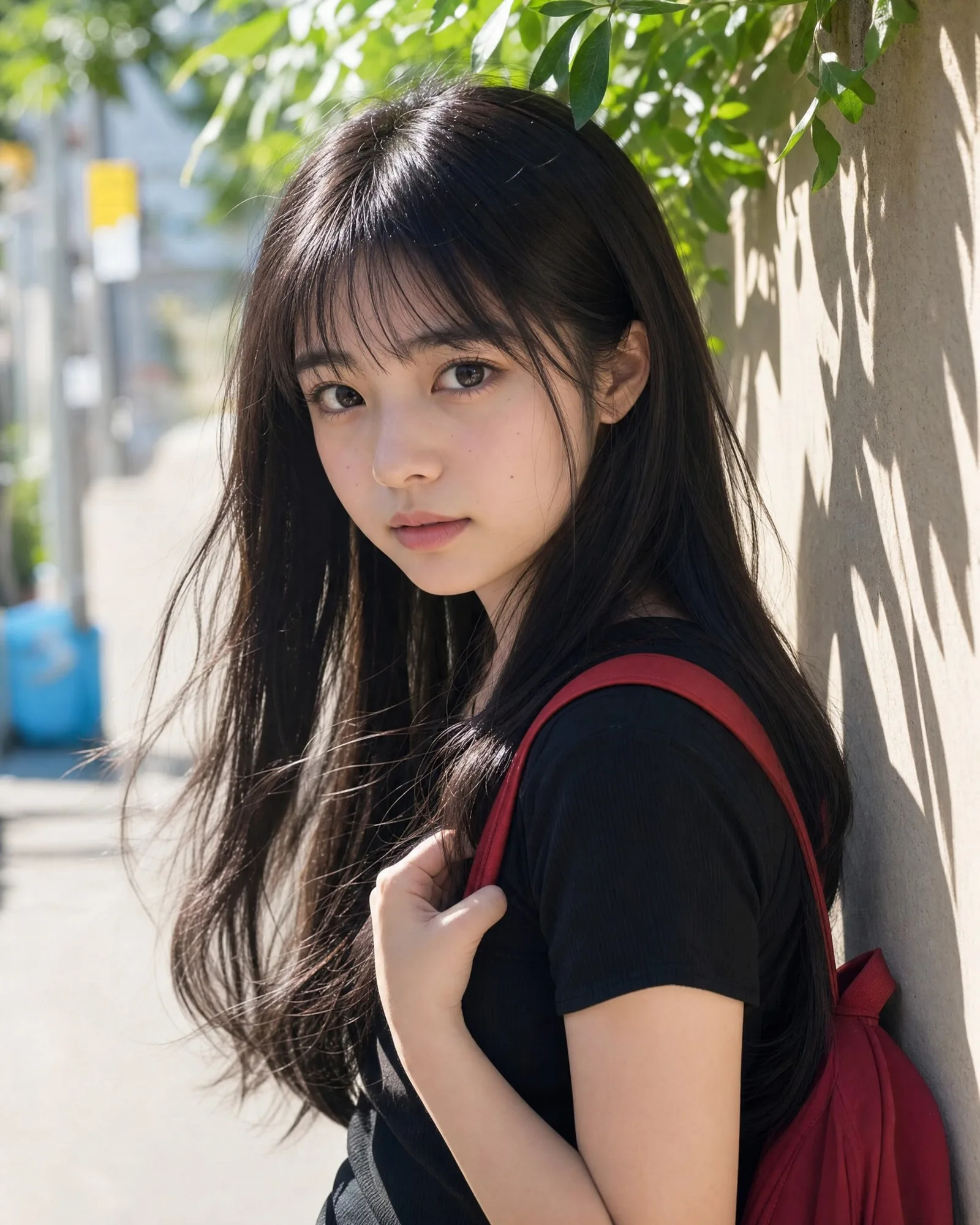 สาวเอเชียทำผมกลางแจ้ง: แสงอาทิตย์และเมือง 1