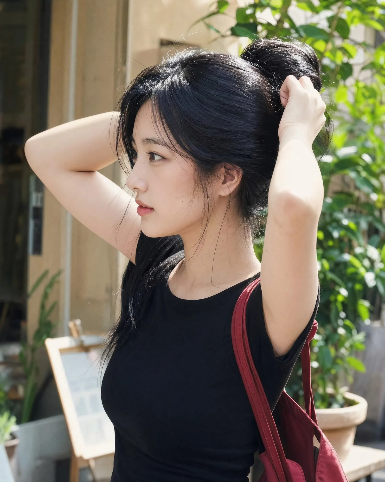 สาวเอเชียทำผมกลางแจ้ง: แสงอาทิตย์และเมือง 2