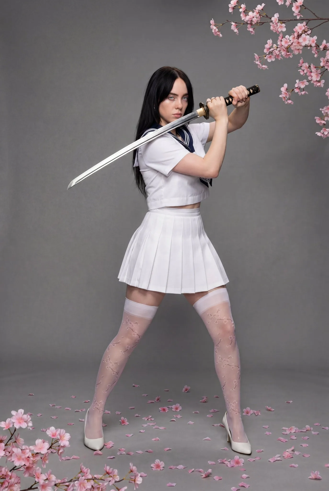 สาวชุดกะลาสีดาบเคนโด้ซากุระ สไตล์ภาพถ่าย 2