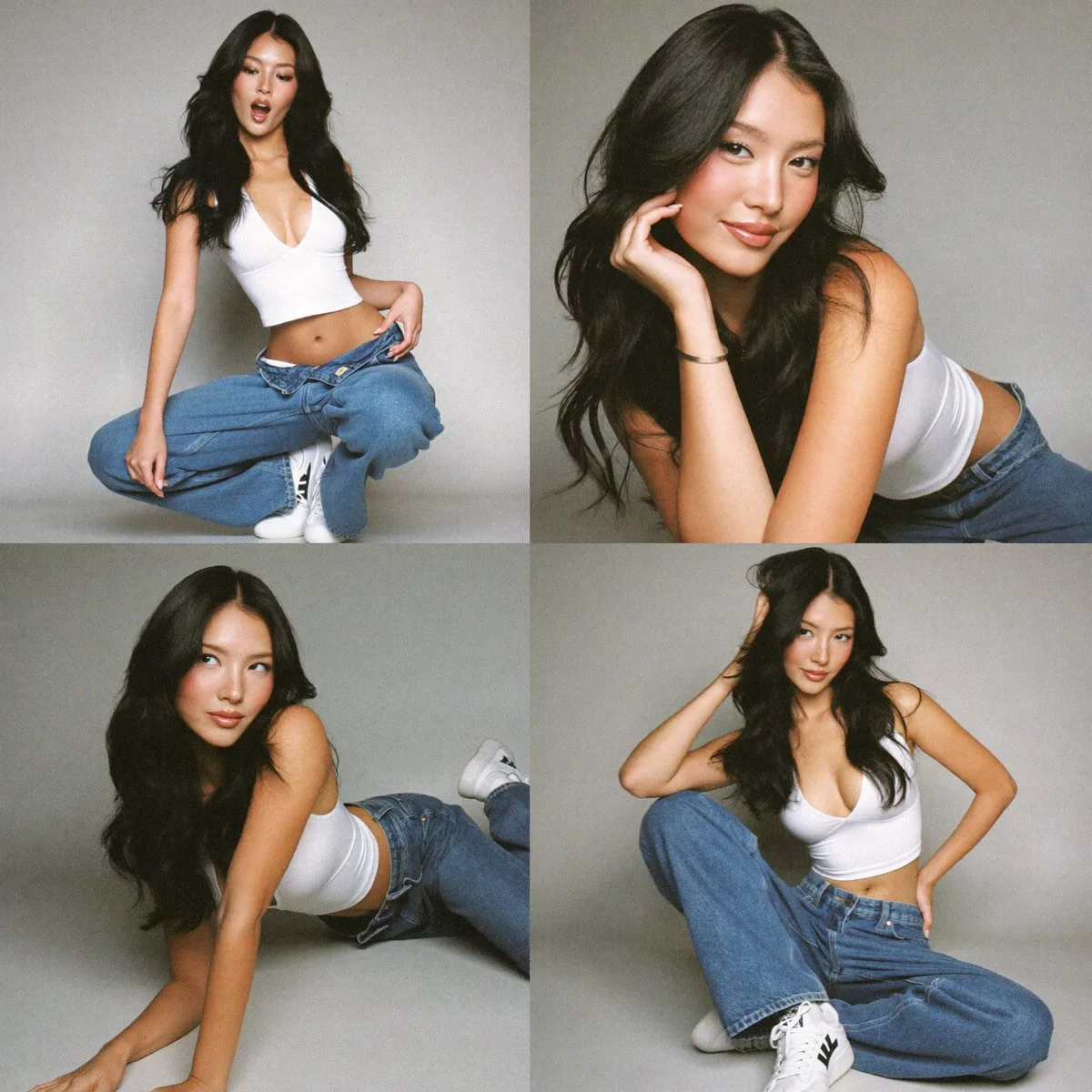 วัยรุ่นสดใส สาวแฟชั่น ถ่ายรูปมือถือ 4 ช่อง 1