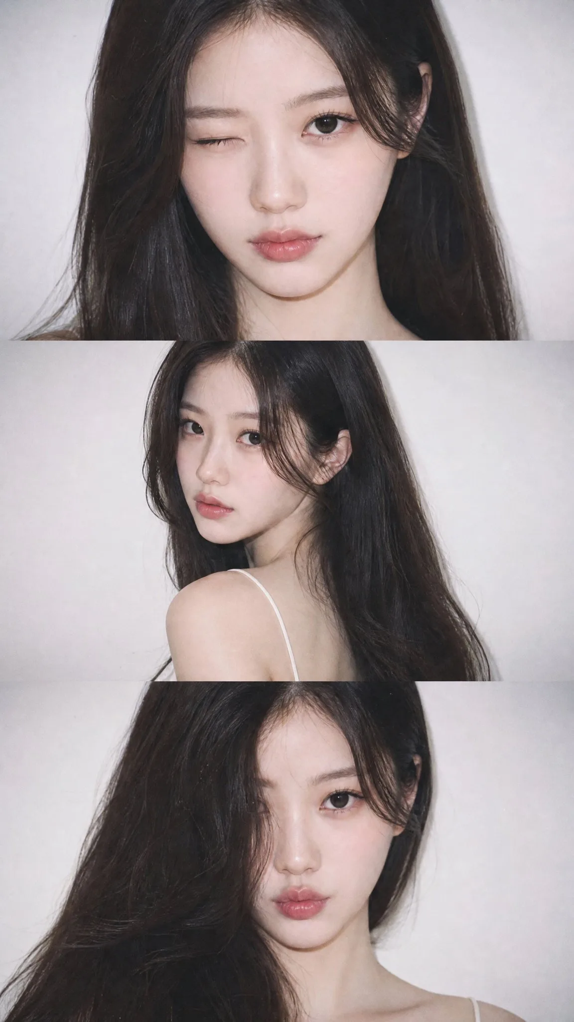 ภาพถ่ายบุคคลสามช็อตสไตล์ YZK วินเทจ 1